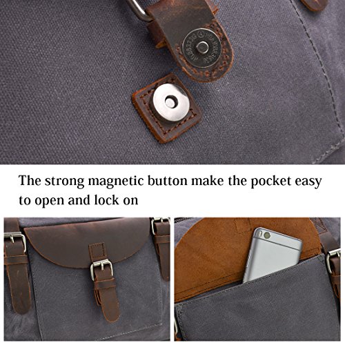 Oversized Travel Duffel Bag Waterproof Canvas Genuine Leather Weekend bag Weekender Overnight Carryon Hand Bag