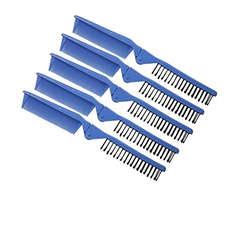 LOUISE MAELYS 5 Pcs Portable Travel Folding Hair Comb Compact Pocket Hair Comb Anti-static Brush Double Headed