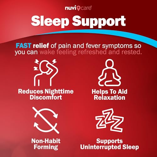 Image of NUVICARE Pain Relief PM, Acetaminophen 500mg & Diphenhydramine 25mg, 100Ct | Compares to Tylenol PM; relieves nighttime aches, pains & headache while helping you fall asleep, extra strength, sleep aid