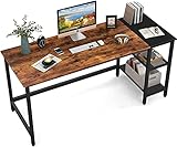 【Großer Raum und dreistufige Regale】: L140cm * B60cm Abmessung für Ihren Laptop, PC, Tastatur und Schreibtischzubehör. Die Höhe des Computertisches beträgt 75 cm und eignet sich für Arbeitszimmer und Büro. Großer Stauraum mit einem dreistufigen Regal bietet mehr Platz für Bücher, Topfpflanzen, Aufbewahrungsboxen usw. und nutzt Ihren Arbeitsbereich im Büro voll aus!
