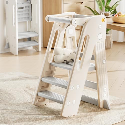 Foldable Montessori Learning Tower - Kitchen Step Stool for ...