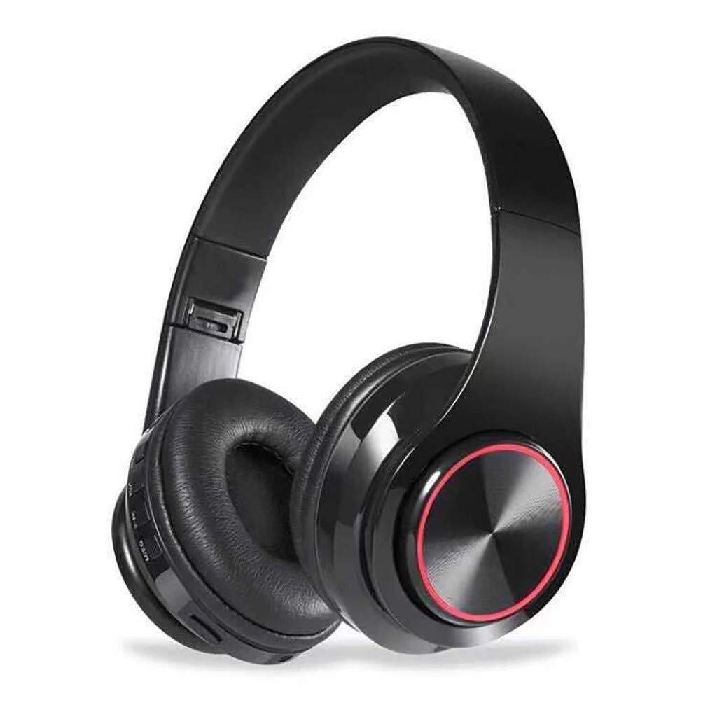 Casques sans Fil Bluetooth 5.0 Casque Gaming Headset Over-Ear Casque Antibruit Intégré Lumière Micro LED for PC Portable, Carte TF 32G Peut Être Inséré (Compatible avec Le Format MP3)