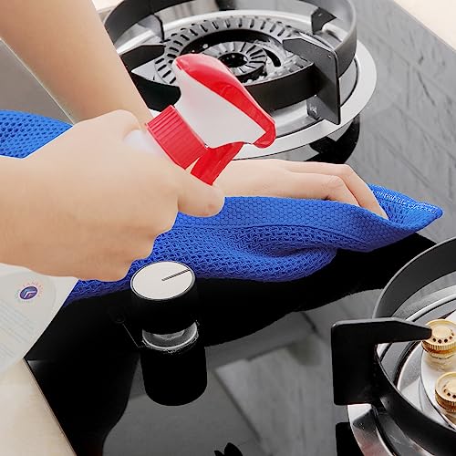 Image of Homaxy 100% Cotton Waffle Weave Kitchen Dish Towels, Ultra Soft Absorbent Quick Drying Cleaning Towel, 13 x 28 Inches, 6-Pack, Blueberry