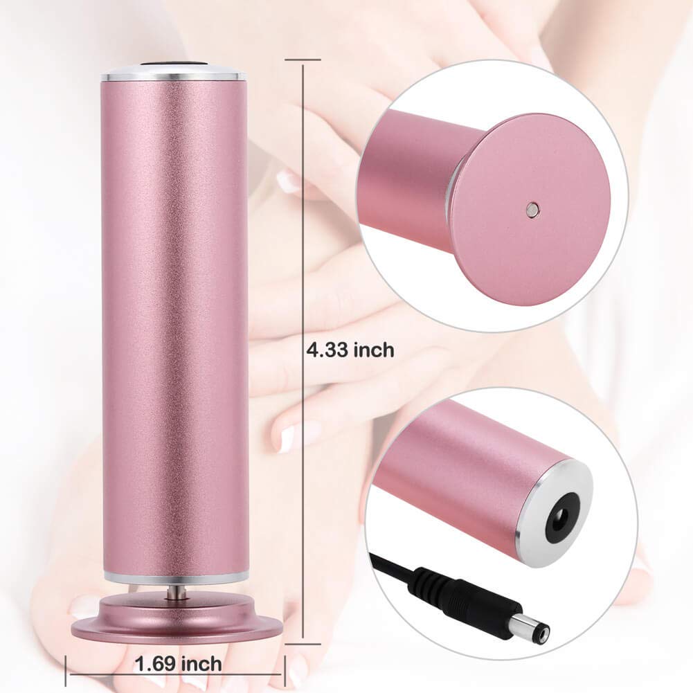 Rallador de pies pedicura Eléctrico Anticalesidad Lima Pies Eléctrico para Cuerno (velocidad ajustable) con 60 almohadillas de repuesto para mujeres hombres pedicuras, sin necesidad de batería (Rosa)