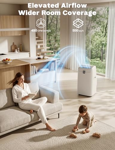 Image of Portable Air Conditioners, 12,000 BTU Portable AC Unit for Room up to 550 Sq. Ft, 3 in 1 Small AC Unit with 24H Timer Smart Sleep Mode, Smart Stand up Air Conditioner for Bedroom（12,000 BTU）