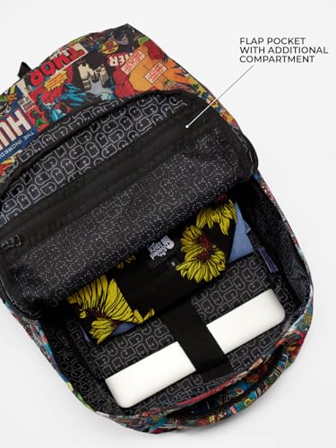 Image of The Souled Store Marvel: Mightiest Heroes Backpacks | 19.47L Rugged Cotton Canvas Laptop Bag | 15.5 Inch Tech Sleeve & Luggage Strap | Premium Avengers Edition Travel & College Rucksack