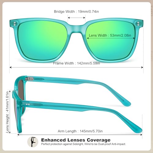 Image of CARFIA Retro Acetate Polarized Sunglasses for Men UV400 Protection Driving Outdoor Anti-Glare Sun Glasses CA5354WS