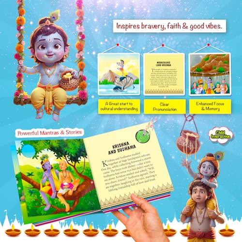 Image of Krishna Mantra Sound and Story Book for Kids ; India's First Mythology Shloka and Mantras Sound Book to Teach Indian Culture, Values Devotional