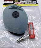Replacement Pre-Oiled Air Filter & OEM Spark Plug Tune Up Kit For Honda CR85R CR85RB CR80R CR80RB /