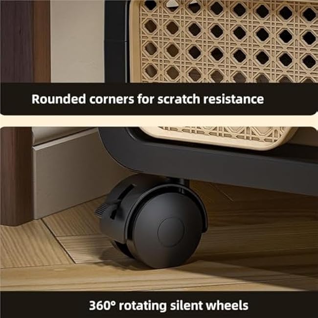 Multi-Layer Utility Cart with Drawers Slim Storage Cabinet Sofa Side Cabinet Storage Trolley for Living Room Decor-twI3RAH2