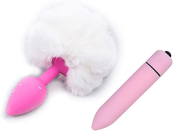 Vibrador anal de silicona para conejo, conejo, cola de conejo ...
