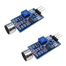 Sound Sensor Sound Detector Module for Arduino ESP32 ESP8266 Raspberry Pi Microcontroller Projects 3.3V 5V Compatible Adjustable Sensitivity Digital Output 2 Pieces