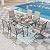 PHI VILLA Patio Dining Set for 6 Clearance, Outdoor Dining Table with Umbrella Hole and 6 Patio Dining Chairs Waterproof & Rustproof Suitable for All Weather