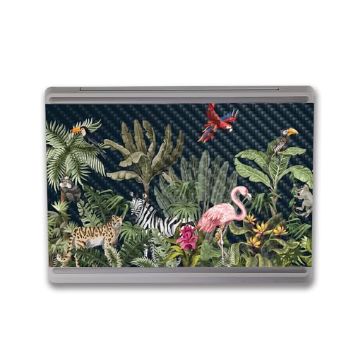 Image of MightySkins Carbon Fiber Skin Compatible With Microsoft Surface Laptop Go 3 (2023) Full Wrap Kit - Tropical Kingdom | Protective, Durable Textured Carbon Fiber Finish | Easy To Apply | Made in the USA