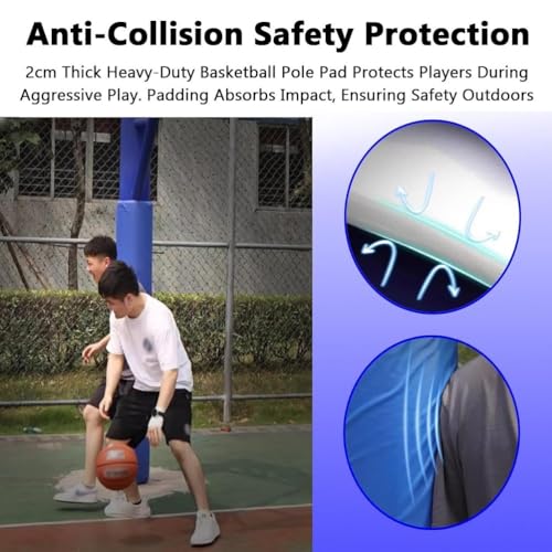 Protector para postes de baloncesto redondo y acolchado, funda impermeable para exterior 5