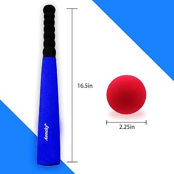 Aoneky Mini Foam Baseball Bat and Ball for Toddler, 16.5 inch