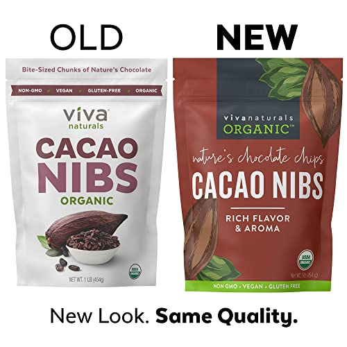 Organic Cacao Nibs, 1 Lb Certified Keto and Vegan Superfood, Perfect
