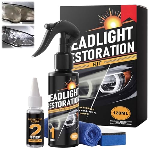 Headlight Restoration Kit Headlight Restorer Car Head-light Restoration Kit Professional Headlamp Restoration-Kit Polishing-Kit for Remove Yellowing And Hazy and Oxidation for all Vehicles