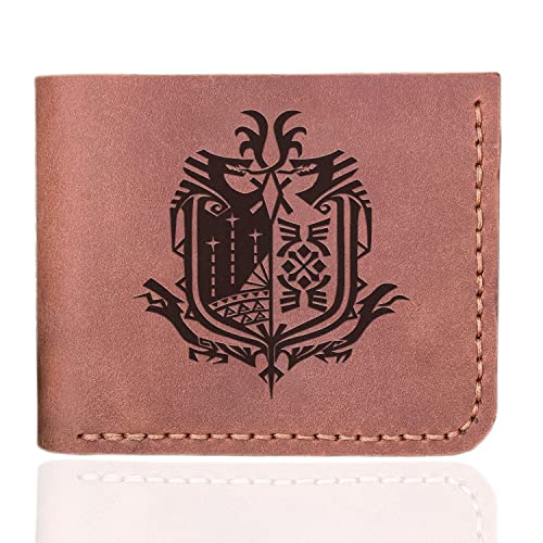 MHW Leather Wallet Mens, Gift for Him, MHW Personalized Mens Wallet, Gamer Gift, Gift For Father Custom Leather Wallet Handmade Husband Gift Boyfriend Gift, Geek Gift, Crazy Horse k35