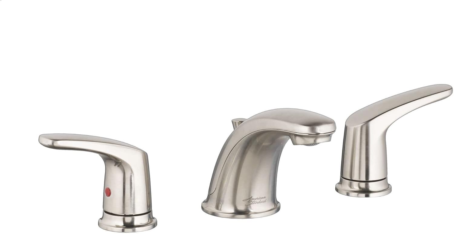 American Standard 7075800.002 Colony Pro 8 in. Widespread 2-Handle Low-Arc Bathroom Faucet with Pop-Up Drain Assembly, 1.2 GPM, Polished Chrome