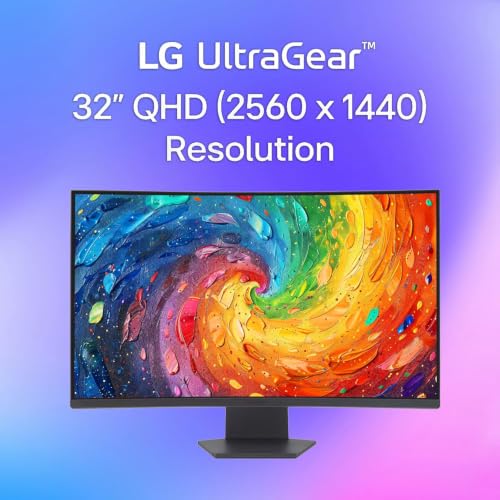 Image of LG 32 Inch Ultragear Curved Gaming Monitor, QHD (2560x1440) VA, 180Hz, 1ms