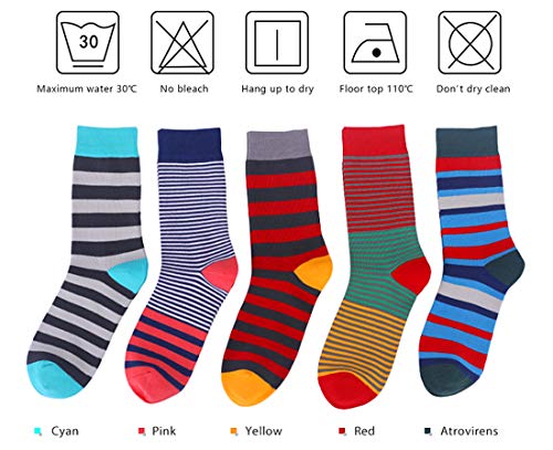 Image of HHX YONLEE Dress Socks 5 /6 /10 Pairs Crew Argyle Colorful Cotton Novelty Casual Happy Fun