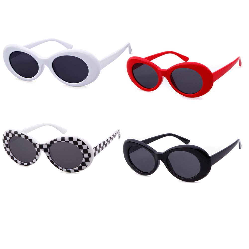 Laurinny Authentic Clout Goggles Bold Oval Retro Mod Kurt Cobain Sunglasses Clout Round Lens