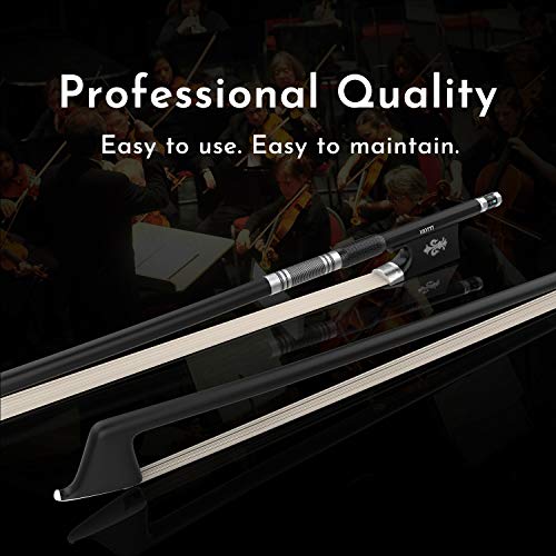 Viotti Carbon Fiber Violin Bow, Hand Crafted By Professional Violin & Bow Makers, Strong, Stiff & Well Balanced, Made With Mongolian Horse Hair, For Violinists & Fiddlers Of All Skill Levels #TOP1