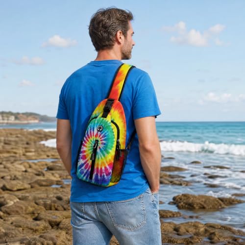 Image of Rainbow Sling Bag For Women Men Small Crossbody Bags Mini Water Resistant Casual Chest Bag Backpack Shoulder Daypack For Travel Hiking
