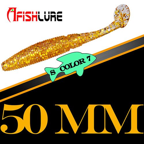 15pcs/lot Afishlure Paddle Soft Lure 50mm 1g T Fishy Smell Worms Lure