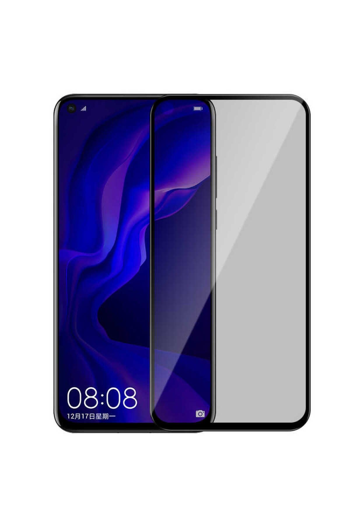 Zore oppo ile uyumlu Reno 5 Lite New 5D Privacy Temperli Ekran Koruyucu Siyah