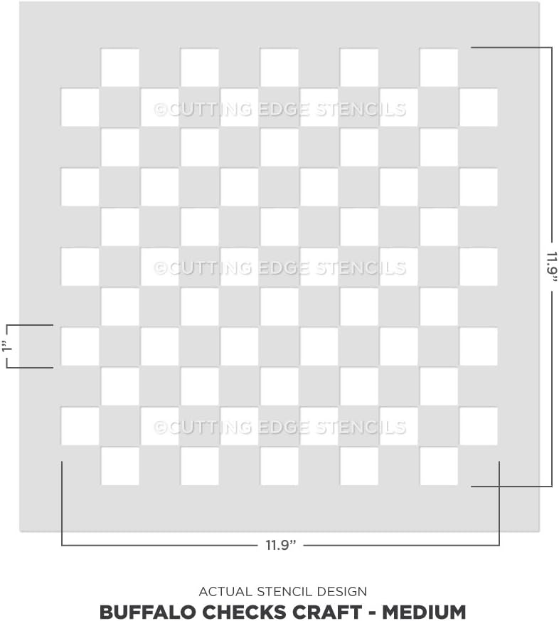 Checks Craft Stencil - DIY Checkerboard for Furniture Makeovers (Medium)