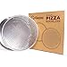 Pack of Two Bundle: 12" Perforated and 12" Flat Nonstick Pizza Pan Tray Bundle, 2-Piece Set, Bakeware