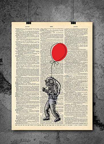 Amazon.com: Deep Sea Diver Balloon Vintage Print - Dictionary Art Print ...