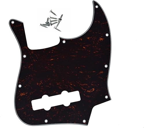Miniatura 6 de KAISH 4 String J Bass Style Pickguard Bass Pick Guard Scratch Plate para USA/México Jazz J Bass Negro/Blanco Grid