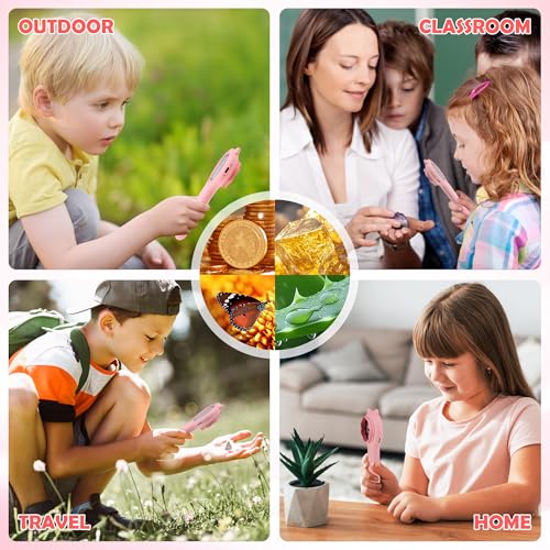 Microscope for Kids, Handheld Digital Magnifying Glass with Light Portable Educational Science Toys, Pocket Mini Microscope 200x Zoom, Birthday Gifts for 4-12 Years Kids (Pink) - Image 7