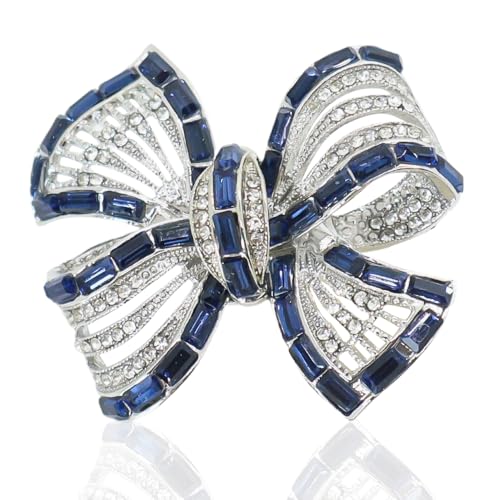 Image of Bow Brooches for Women Elegant Crystal Bowknot Brooch Pin Beautiful Lapel Pins Dress Suit Shirt Sweater Ceremony Clothes Accessories Jewlery for Mom Wife(Stlye E)
