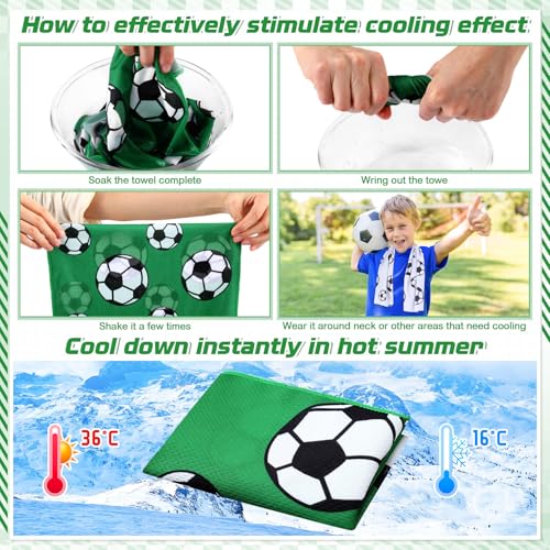 FuWeave 12 Pcs Sports Cooling Towels Baseball Basketball Softball 30 x 9 Inch Breathable Soccer Football Volleyball Microfiber Ice Towel Fast Drying for Party Favors Team Gift(White, Soccer) by FuWeave - Image 3