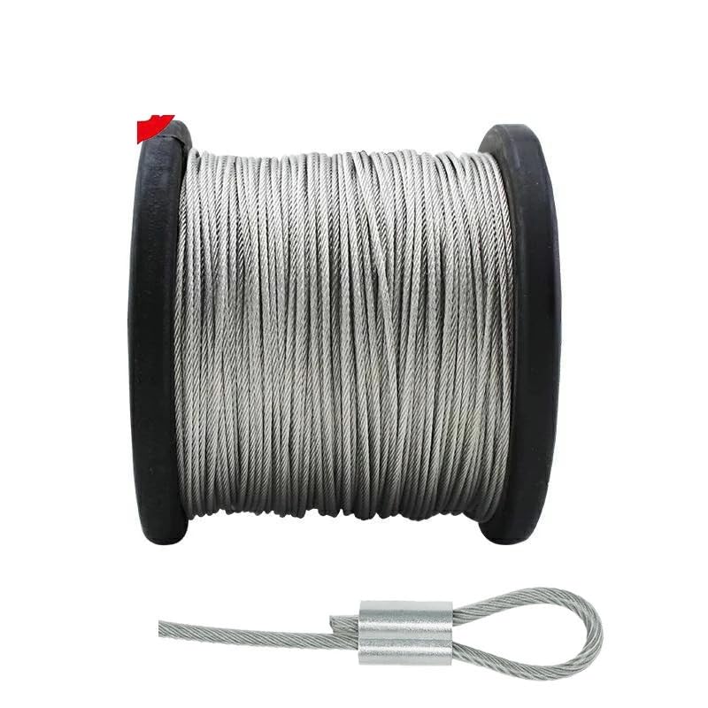 Cable Acero Cable de Cuerda de Alambre Suave Flexible de Acero Inoxidable, línea de Pesca de Agua Salada oceánica, diámetro de 0,3-3mm Cable De Acero(2.5MM 7X19 30Meters)