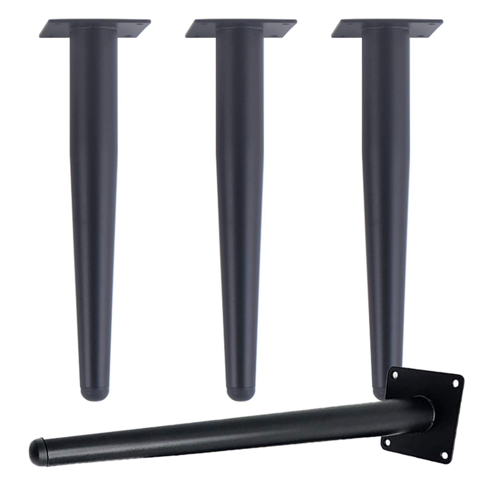Generico Gambe per Mobili Piedini per Tavolo in Metallo da 30 cm 4 Pezzi Supporto in Acciaio Inox Nero Vernice Spray Piedini per Divano Altezza: 15-30 cm Piedini per Mobile da 30 cm/11,8"