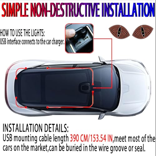 Luz LED Ojos de Diablo para Interior de Auto Rojo miniatura 4