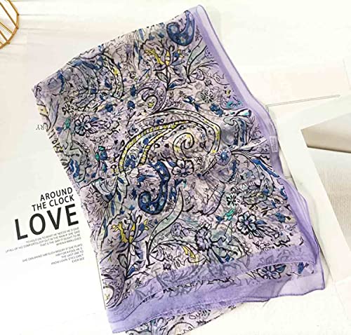 Image of Pokeedioty Scarfs for Women Lightweight Scarves Elegant Floral Pattern Sheer Scarfs Shawls Wraps