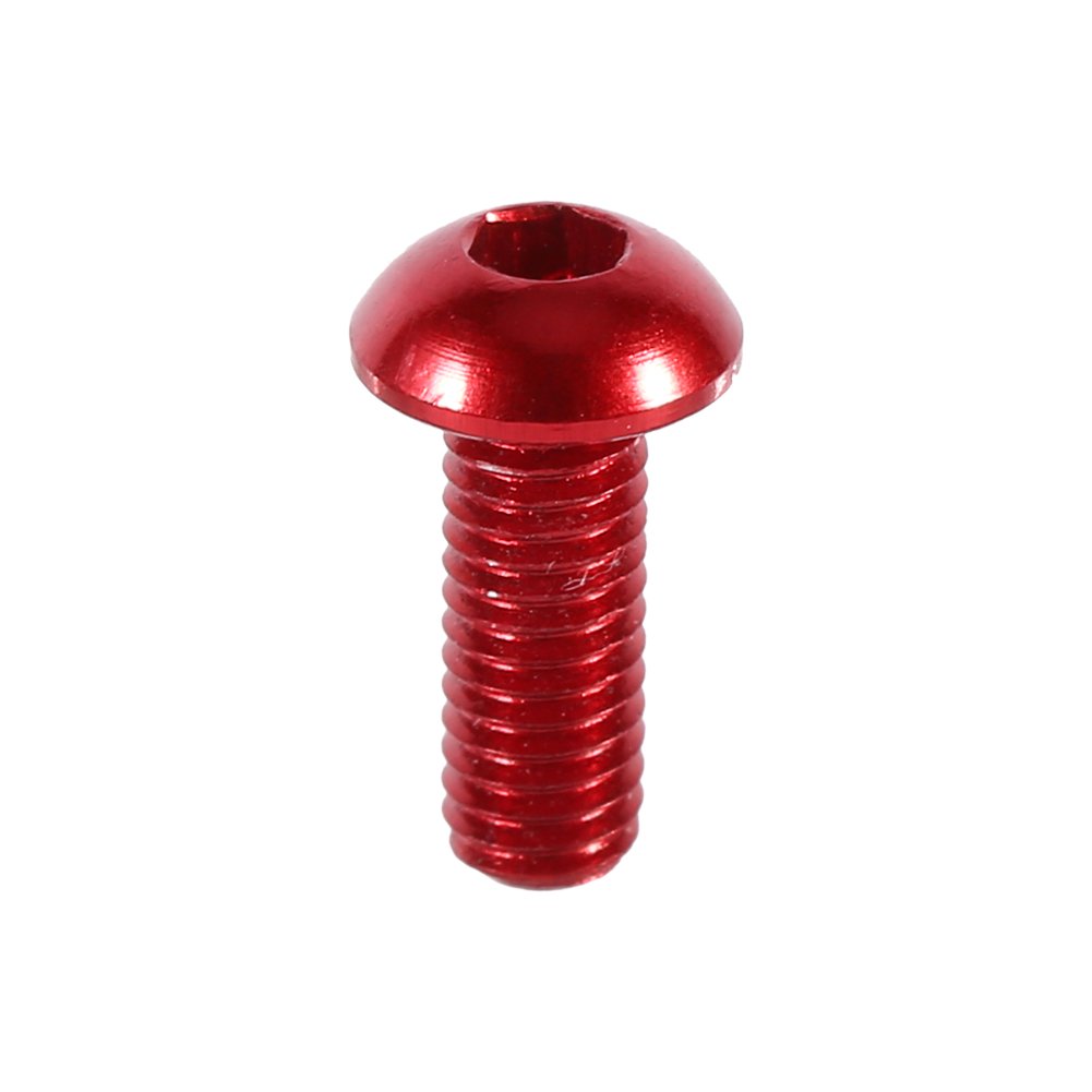 20 Viti A Testa Bombata M3x10 Mm In Alluminio 6063 Anodizzato Rosso, Con Attacco Esagonale, Per FPV E Modellismo