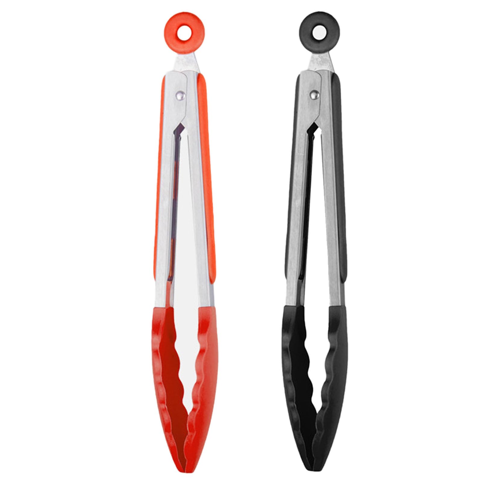 Lot De 2 Pinces Cuisine Inox + Embouts Silicone Sans BPA – 9 Pouces, Anti-Adhésives, Résistantes Chaleur