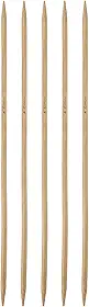 Generic 5 agulhas de tricô de bambu com ponta dupla, tamanho 6 (4 mm), carbonizadas, 20 cm, retas para fios de tricô criativos feitos à mão