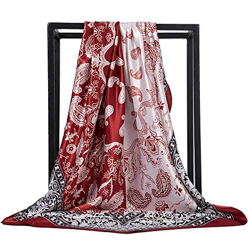 3 Pcs Head Scarfs for Women 35" Large Square Silk Satin African Hair Wraps Muslim Shawls Scarves Headscarf Headdress3