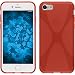 Produktbild PhoneNatic Case kompatibel mit Apple iPhone 8 - rot Silikon Hülle X-Style + 2 Schutzfolien