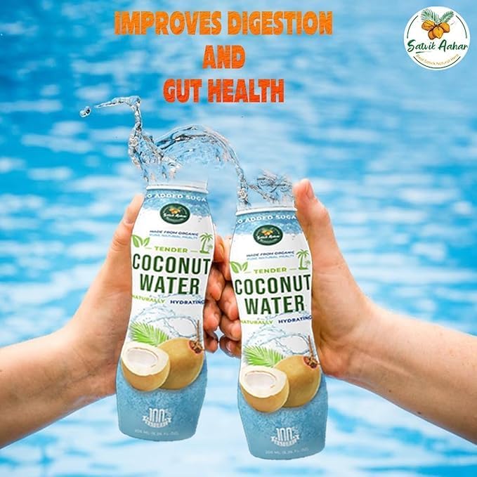 Image of SATVIK AAHAR Yellow Tender Coconut Water From Pollachi | With Vital Minerals, No Artificial Colours, Flavours or Preservatives- 200ml (Pack of 3)