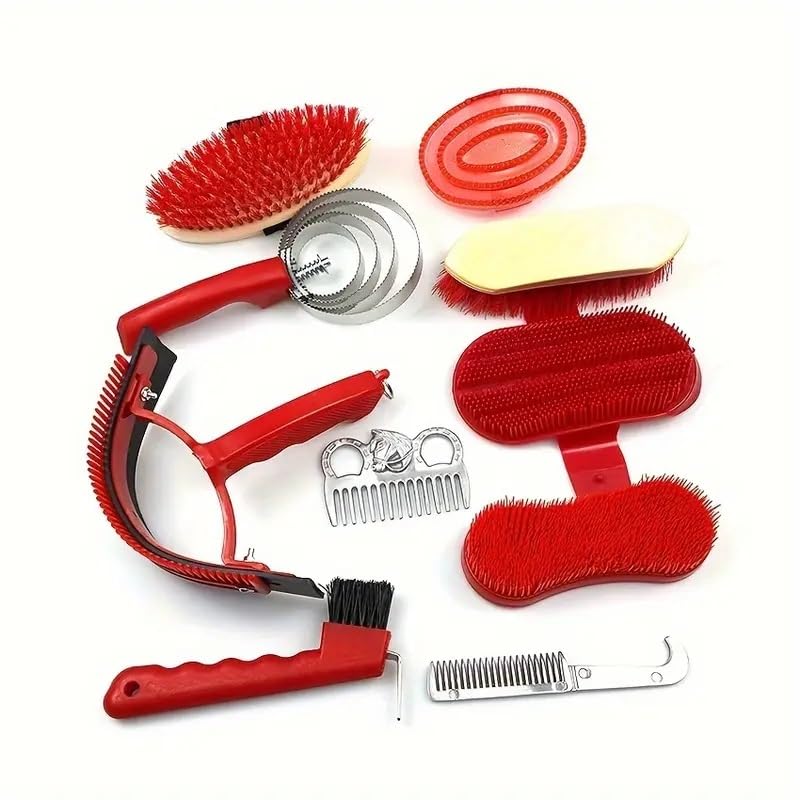 Ten-piece Horse Cleaning Supplies Set, Horse Comb and Brush Set, Stable Supplies Set, Special Bag Packaging