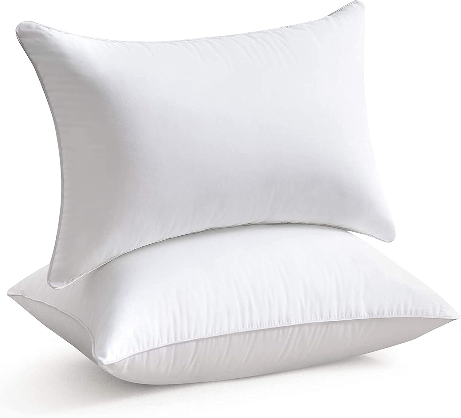 AmigoZone 2 Pack Hollow Fibre Bed pillows 50x75cm, Non allergenic Soft pillows for Sleeping, Bounce Back Support Hollow Fibre Filled Pillows -Pack of 2